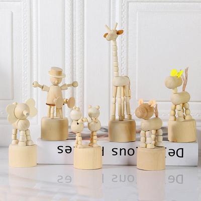 Handgefertigte Gelenkpuppen-Dekoration aus Holz - Bastelgeschenk zum Selbermachen für Schreibtischdekoration