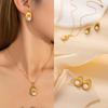 Fashion Stainless Steel Pearl Earrings For Women Geometric Irregular Metal Stud Earring Trendy Jewelry Gift