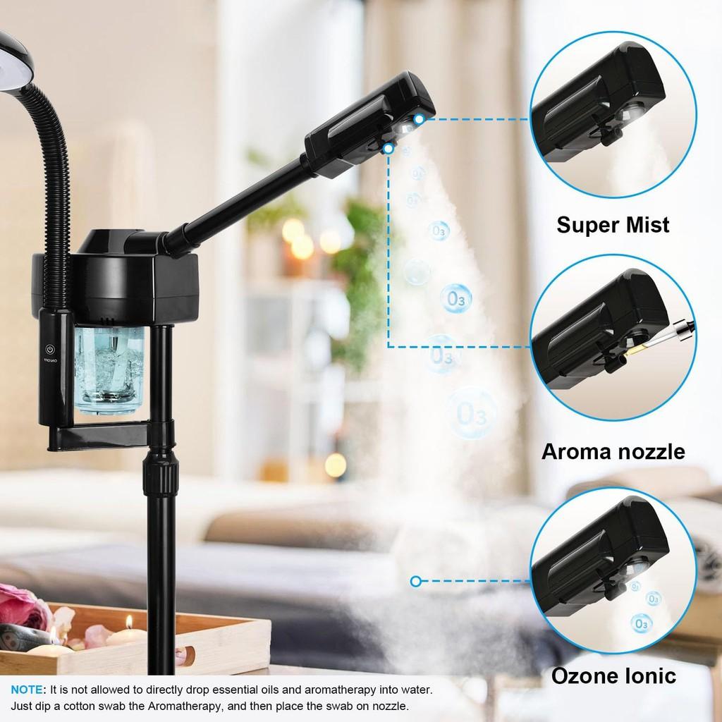 2 In 1 Professional Facial Steamer 2-in-1 Magnifier Nano Spray Water Replenisher Beauty Salon Hot Spray Beauty Device