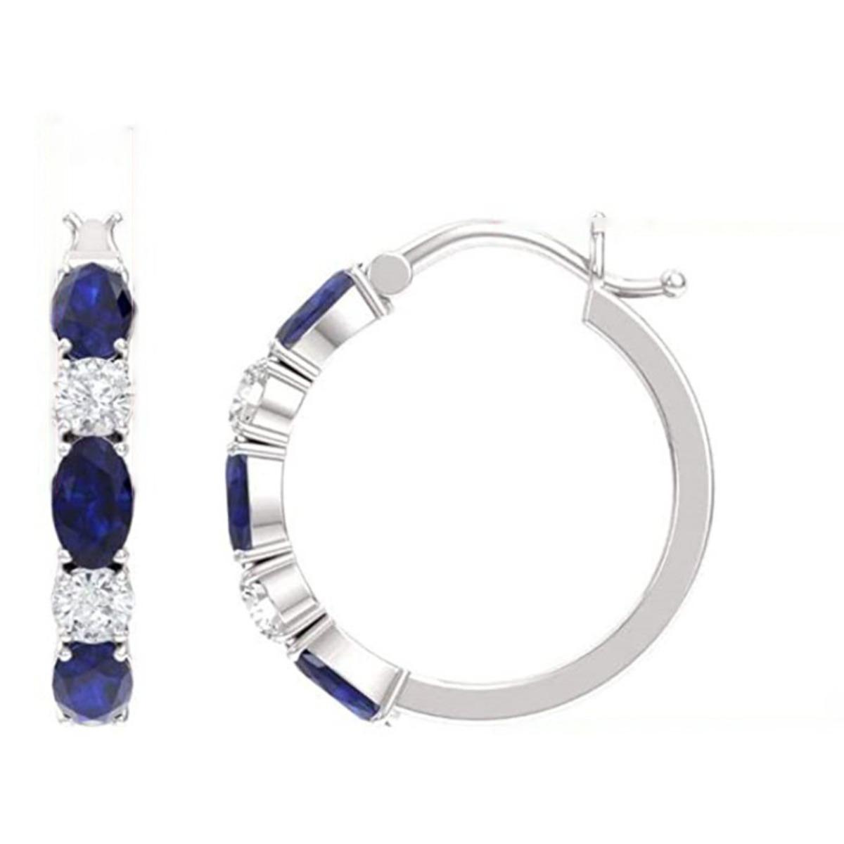 Marquise Cut and Clear Round Stone Hoop Earrings for Women Silver Tone Fashion Daily Party Jewelry
