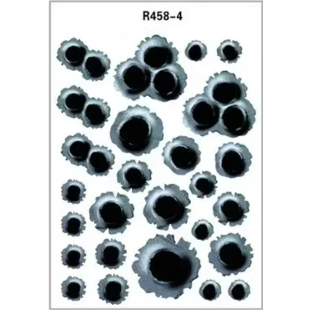 Creative 3D Bullet Hole Car Stickers Set Car Motorcycle Anti-Scratch Realistic Bullet Hole Side Stickers Waterproof Stickers