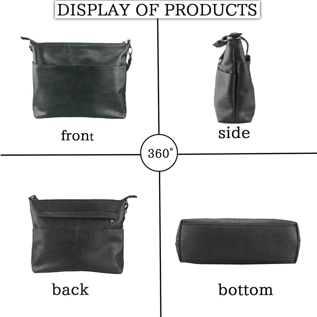 HIDENOBU Women's Shoulder Bag, Large Capacity, Perfect for Commuting, Multi-functional, PU Leather, Lightweight, Waterproof, Multi-Pocket, Cute Bag