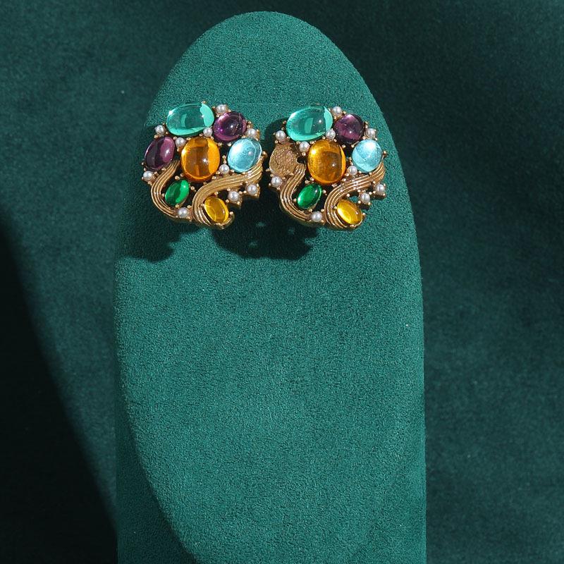 Yong Nuo Retro Amethyst Glaze Ring - Summer Luxury Antique Gold-Plated Copper Jewelry