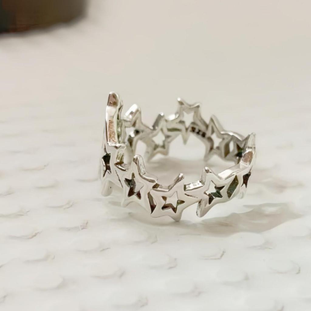 Korean Style Five-Pointed Star Saturn Universe Adjustable Ring for Girls