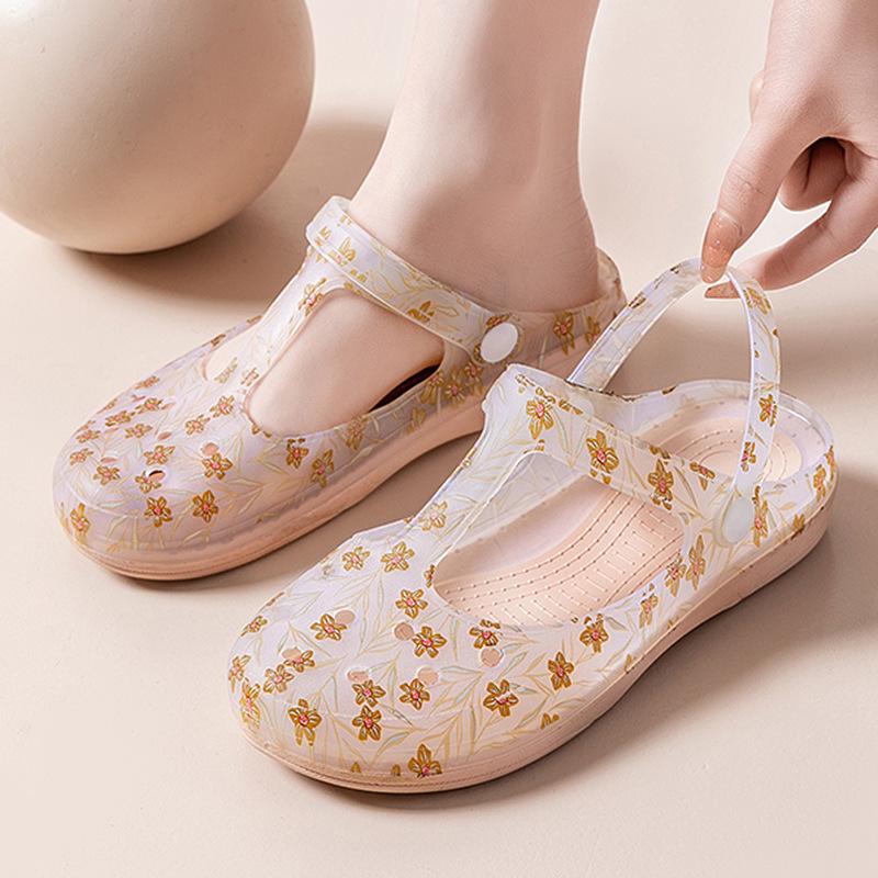 Damen Rutschfeste Zehengeschlossene Jelly Strandsandalen