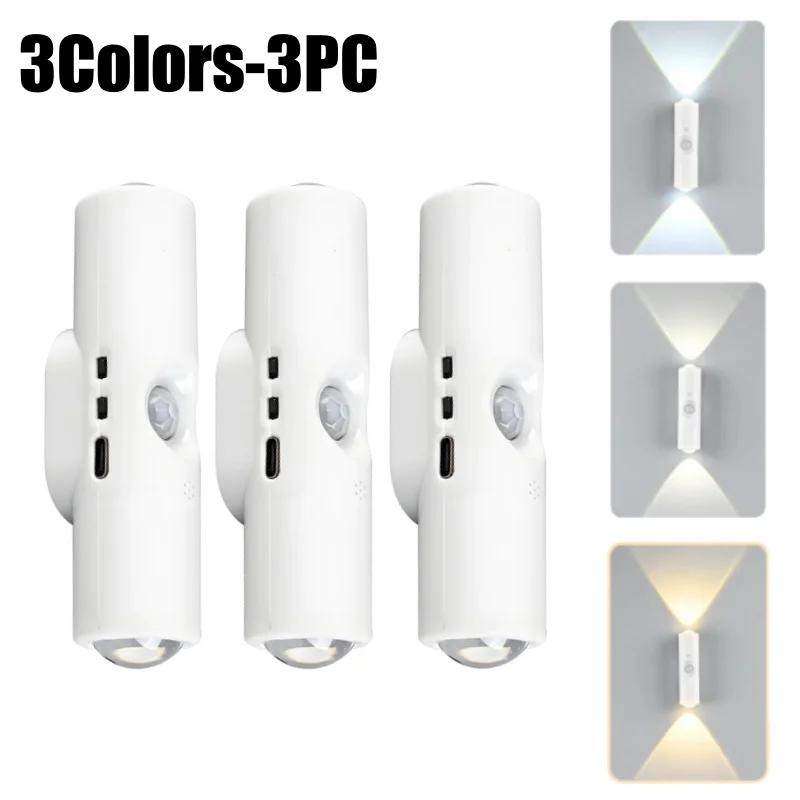 Magnetic RGB Color Changing Night Light with Smart Human Sensor Rechargeable Wall Lamp for Home Decor Ambient Lighting