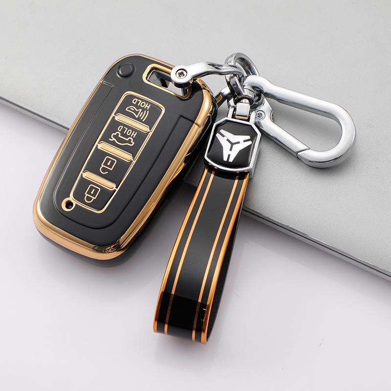 Hyundai Elantra 12th Gen, ix35, Sonata 8 Key Cover - Drop-Proof Protection with Full Shell and Buckle.