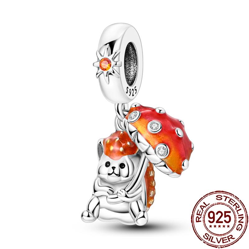 New Charms Copper Cute Animal Pets Charm Beads Fit Snake Chain Bracelet Necklace Women Diy Jewelry