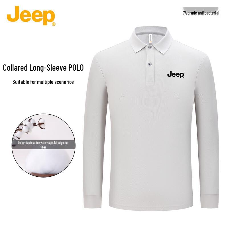 Men s JEEP Luxury Long-Sleeve Polo T-Shirt L