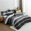 3-piece Duvet Cover Set Printed Stripes Microfiber Duvet Sets Bedding Bohemian Modern Farmhouse Style for Men and Women