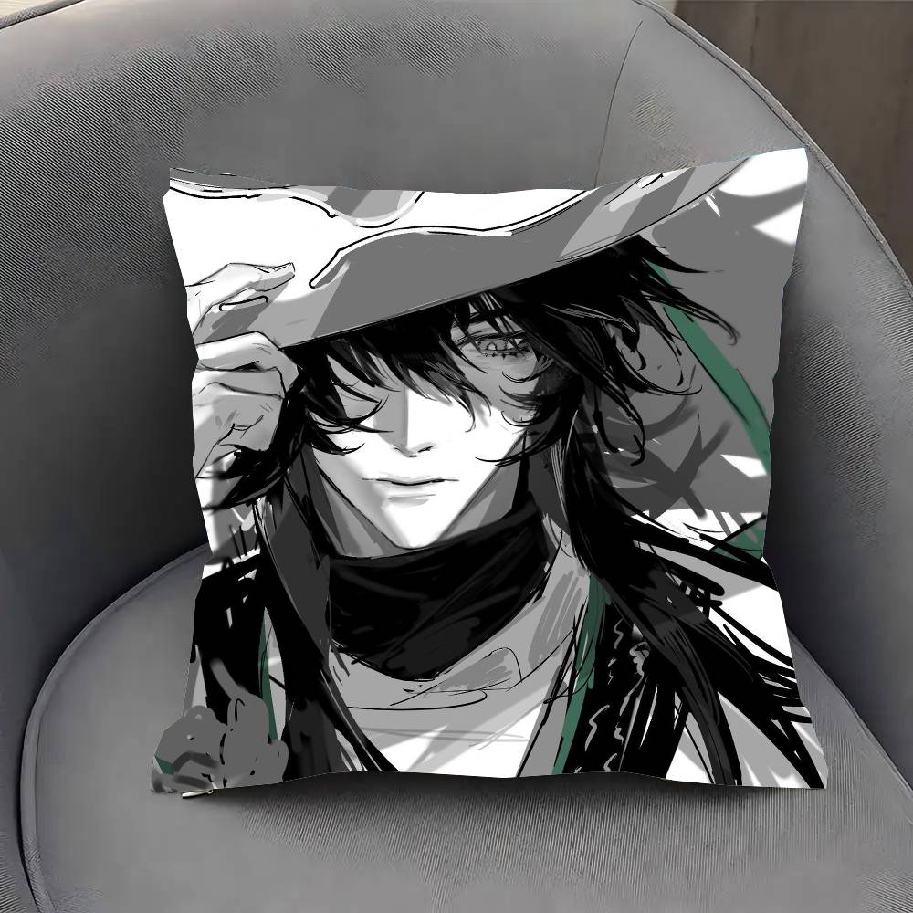 Qiuyuan Anime W-wuthering Waves Pillow Case Fashion Square Pillowcase Bedroom Sofa Room Ins Decoration Leisure