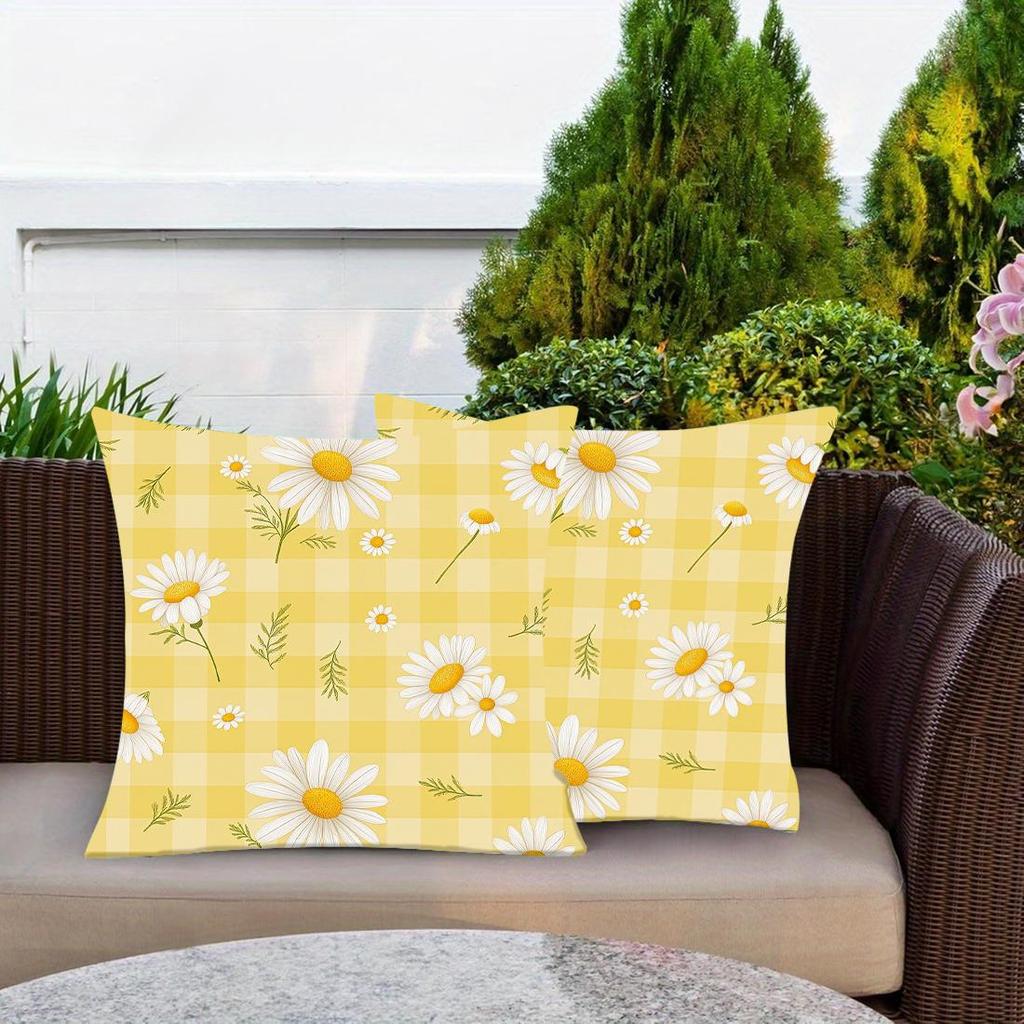 1pc Flower Print Polyester Pillowcase Home Decor Pillowcase Car Sofa Cushion Cover Home Decor 45x45cm