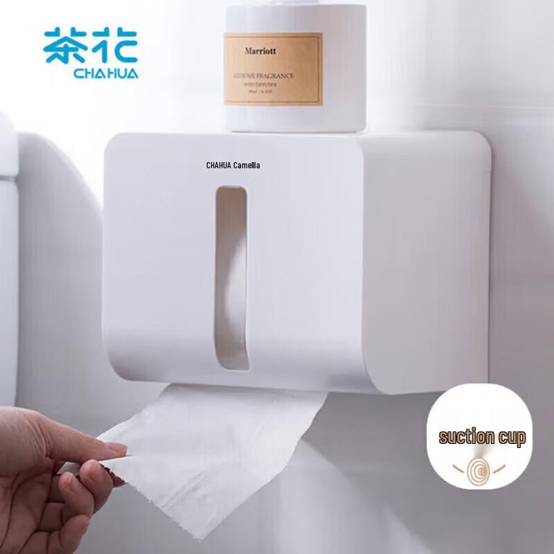 Chahua Bathroom Tissue Box with Roll Holder and Storage Shelf