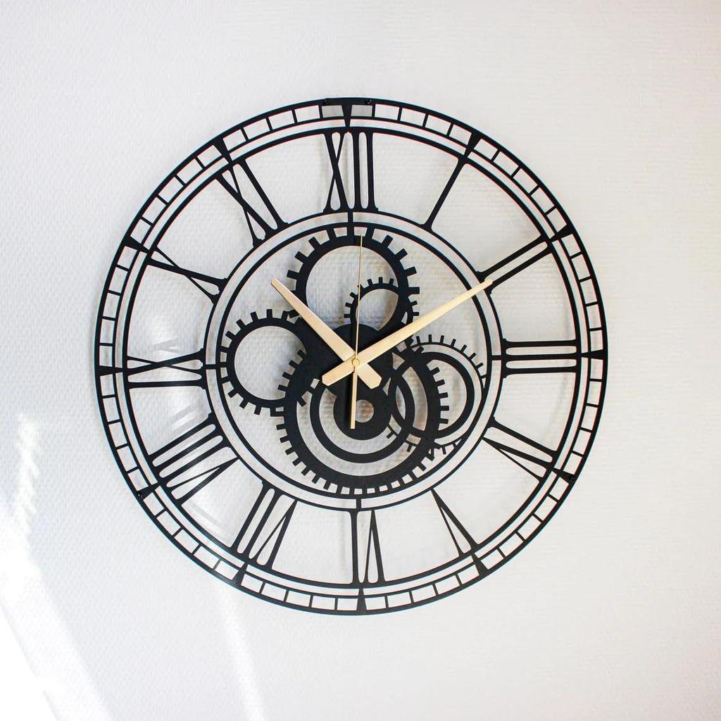 Stylish Metal Analog Wall Clock for Living Room, Bedroom,Kitchen, Home and Hall | Antique Fancy Big Size Modern Wall Watch for Home Decor (60CM)
