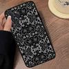 Black Lace Pattern Personalized Mobile Phone Case For IPhone 17 16 15 14 13 12 11 Pro Max Plus Mini Soft Black Cover