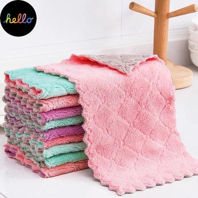 25*25cm 5 iepakojumi/10 iepakojumi T ck koraļļu vilnas trauku lupatas virtuves dvieļu lupatu komplekts Mikrošķiedras tīrīšanas auduma putekļu lupatas dvielis