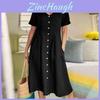 Summer Cotton Linen Dress With Pockets For Casual Streetwear Women
