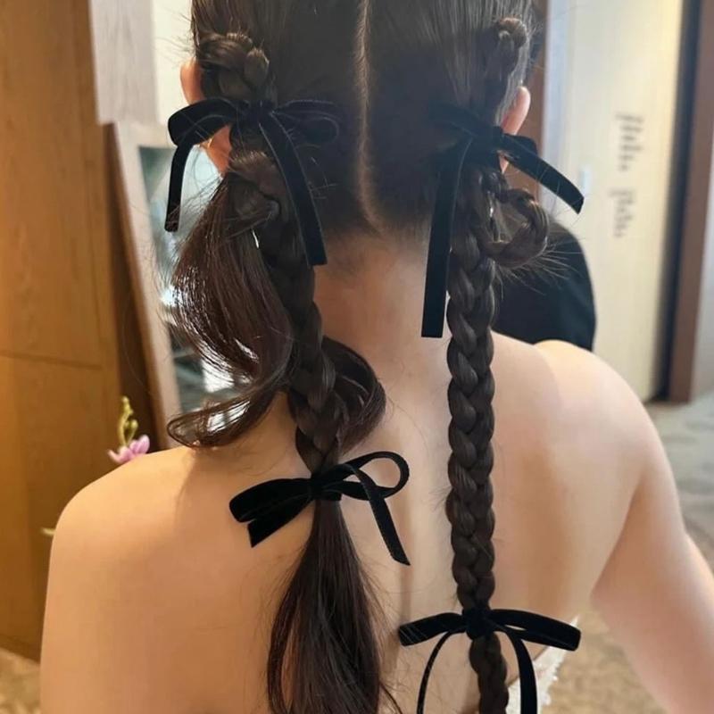 Women Hair Bows Barrette Hair Clip 2000s Trend Side Clip Fashionable Elegant Sweet Bowknot Photo Props