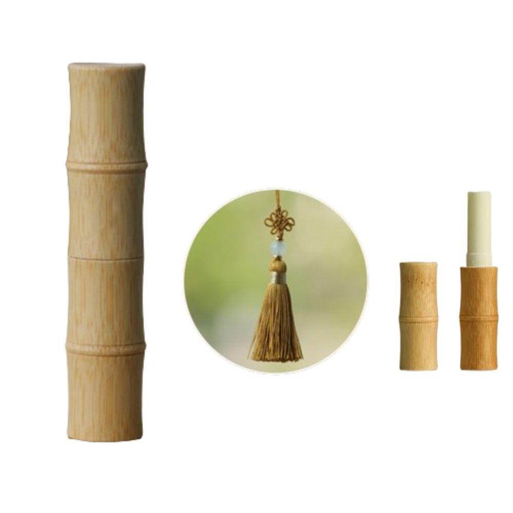 5/10ml Bamboo Roll-on Bottle Steel Roller Ball Lipstick Tube Natural Lip Balm Tubes  Lipgloss Pack