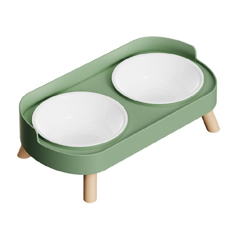Ergonomic Height Cats Dog Pet Feeders With Double Bowls Splash Resistant Shield And Stable Base For Floor Protective