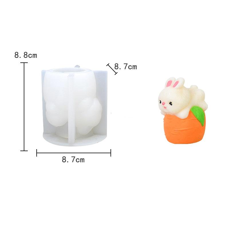 Multi-style Rabbit Silicone Candle Mold Easter Animal Cute Rabbit Aromatherapy Plaster Soap Resin Mould 3D Crafts Casting Tool