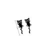 Sweet Black Cat Drop Earrings Alloy Light Luxury Earrings Black Kitten Earrings  For Girl Women