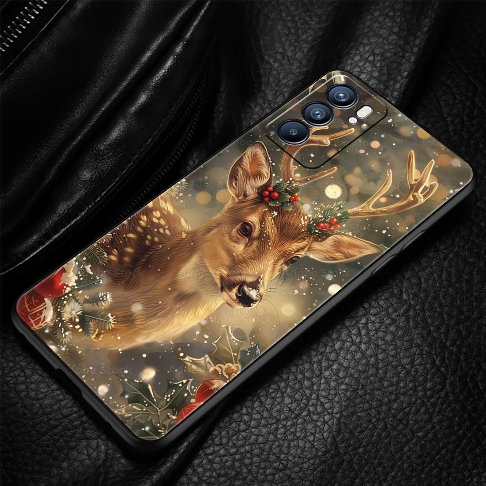 Cartoon Animal Deer Phone Case For Oppo A17 A31 A54 A57 A78 A79 A98 Find X5 X6 Reno 6 7 8 10 11 12 13 F Pro 5G Soft TPU Cover