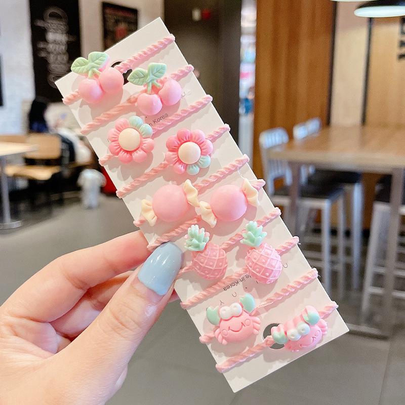 Elastice de păr colorate cu desene animate pentru copii - Drăguțe, elastice de cauciuc cu elasticitate ridicată și bentițe