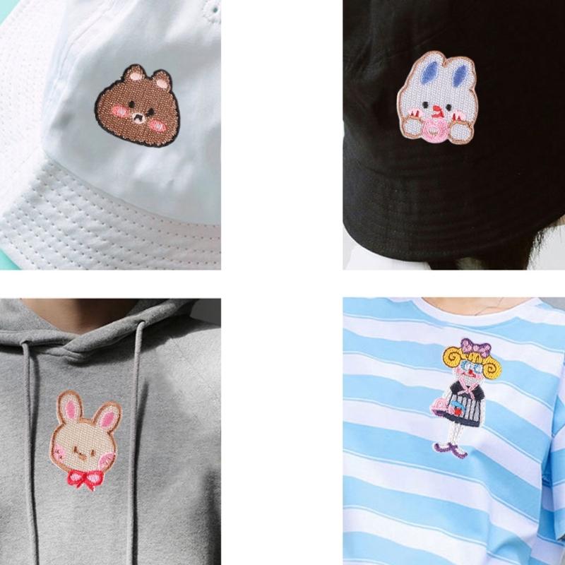 9 Pcs Animal Sew On/Iron On Patches Cartoon Panda Embroidered Patches Sewing Patches Applique Patches for Bag Decoration