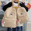 Schoolbag new Japanese ins fresh and sweet plaid backpack junior high school students lightweight travel large capacity backpack
