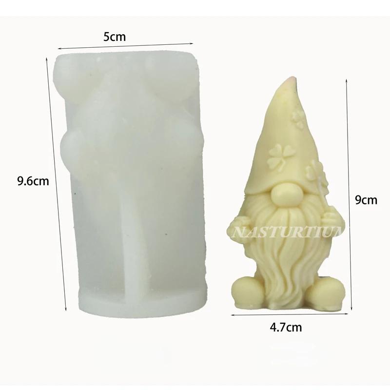 3D Faceless Dwarf Silicone Candle Mold Santa Claus Crafts Resin Plaster Soap Making Tool Handmade Diy Chocolate Baking mould