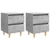 Day and Night - Day and Night Nightstands with Legs 2 Units Gray Pine Wood 40x35x50 Cm