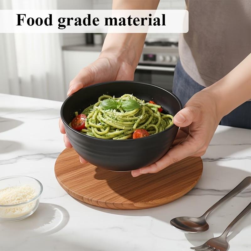 4/6/8Pcs Black Unbreakable Plastic Bowls Fruit Salad Bowl Microwave Dishwasher Safe Home Kitchen Daily Use
