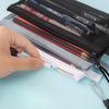 1pcs Mesh Pencil Case, Large-capacity Transparent Zipper Storage Bag, Portable Pencil Case and Stationery Bag for Students' Exams