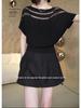 2025 Summer Round Neck Ice Silk Organza Short Sleeve Women's Fashionable Versatile T-shirt