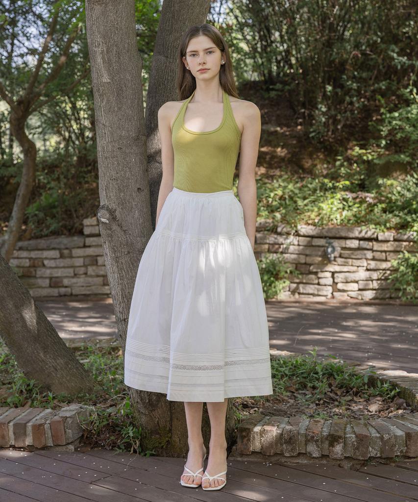 Rotre Domin Letter Lace White Skirt