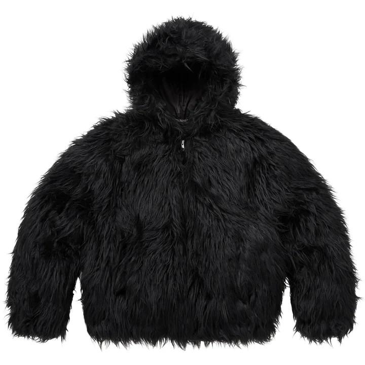 Supreme Y's by Yohji Yamamoto Faux Fur WINDSTOPPER Hooded Bomber Jacket Black