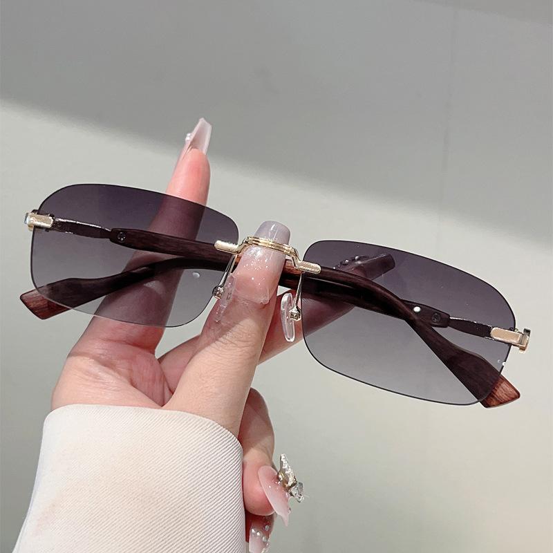 Vintage Irregualr Square Sunglasses Women For Men Luxury Brand Designer Sun Glasses Punk Popular Metal Rimless Shades Uv400