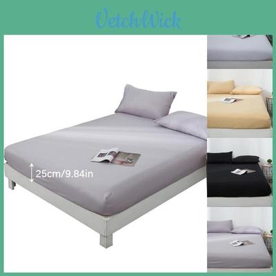 Deep 15/25cm Fitted Sheet And Pillow Case Set With Charming Solid Color Designs