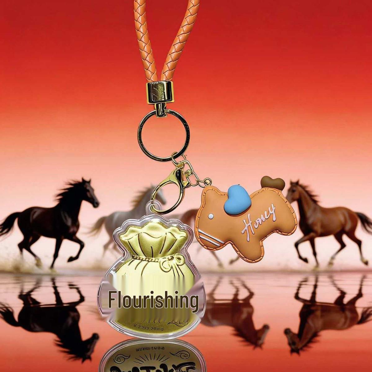 999 Pure Gold Lucky Bag Keychain Pendant - Creative Wealth and Fortune Charm