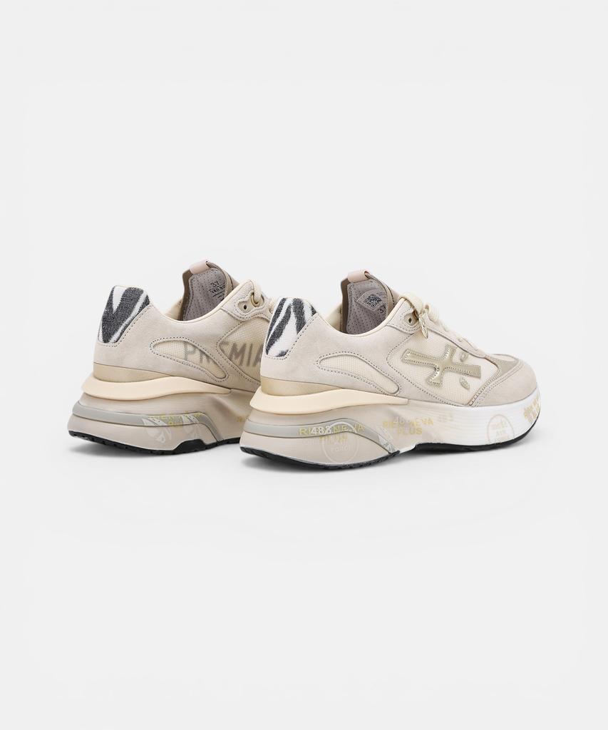 Premiata [26Ss][Moerun-D] Beige Women'S Logo Patch Cowhide Sneakers
