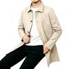 Men's High-Grade Mid-Length Casual Windbreaker Lapel Jacket for Spring, Summer, and Autumn