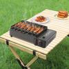 Gas Grill Stove with Sausage Grill Plate Plastic Box Portable Camping Butane Stove Adjustable Flame for Outdoor Picnic BBQ