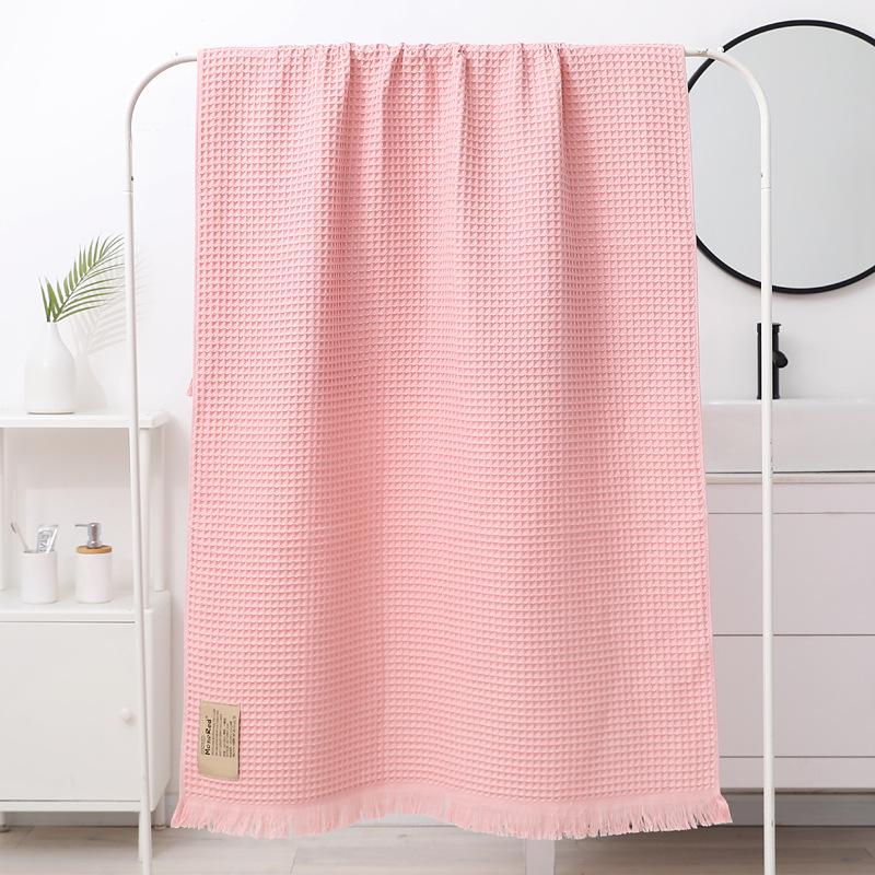 Pure Cotton 90x180 Waffle Weave Tassel Bath & Beach Towel Shawl - Honeycomb Design, No Shed Gauze.