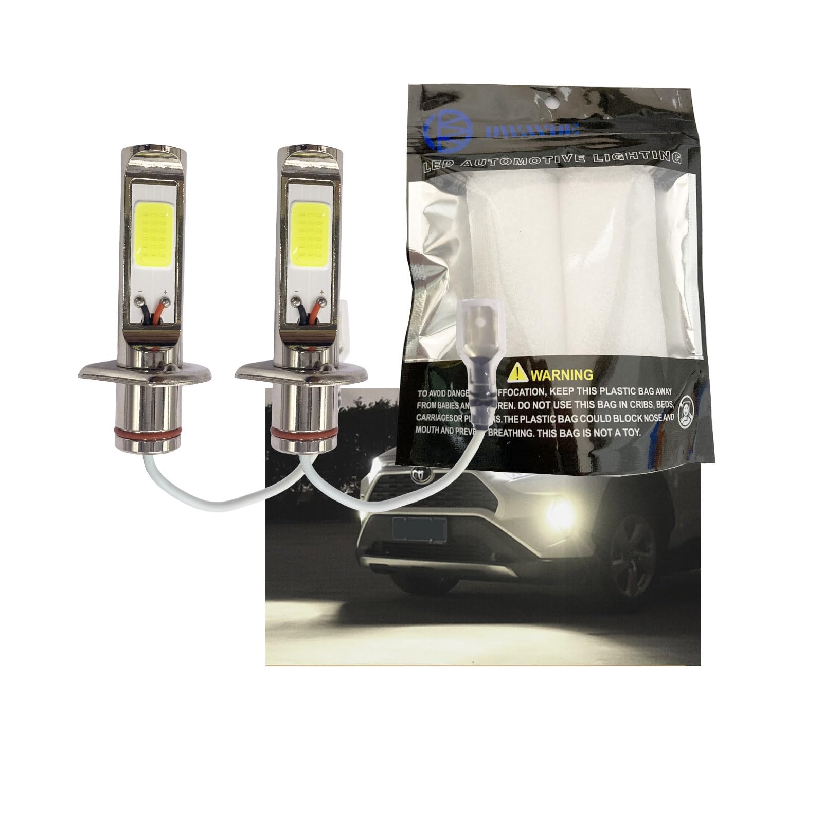 

DWAYDE H1 LED Car LED Bulb White Light 6000K Powered Built-in Non-polarized COB 2508 2pcs H1-COB белый