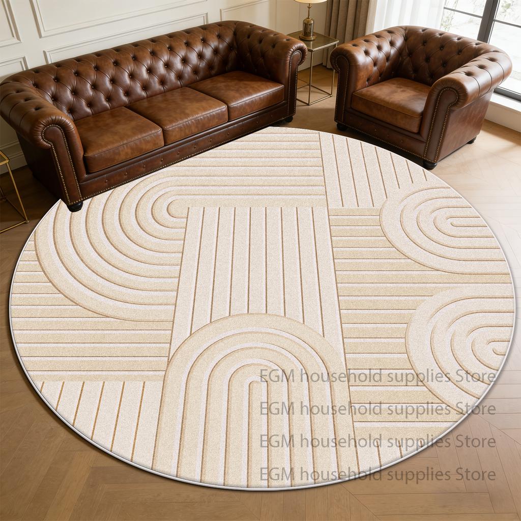 Modern Style Soft Rugs Minimalist Bedroom Decoration Living Room Round Carpet Anti-slip Bedside Cloakroom Study Mat Washable