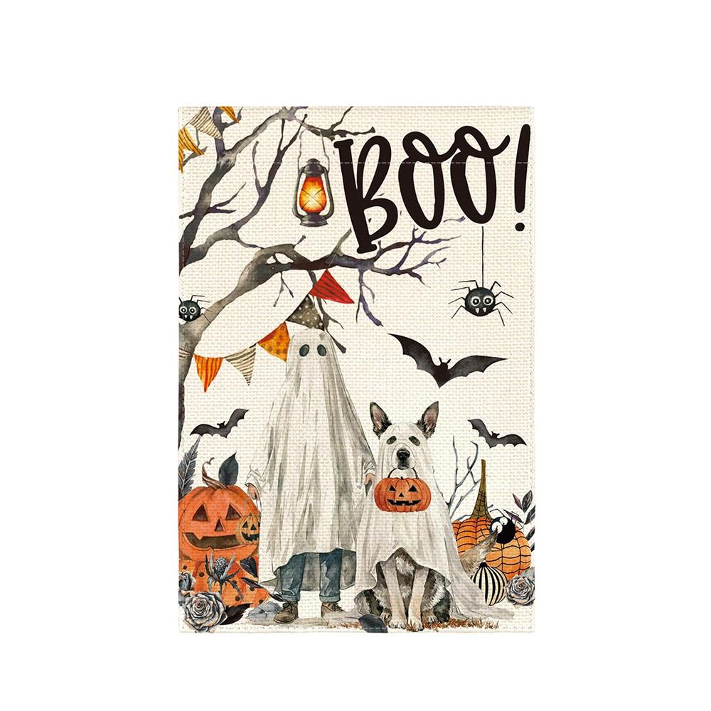 

Хэллоуин тыква украшение садовый баннер двойной печатный флаг льняной садовый флаг Other абрикосовый