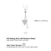 Ashley Jewelry Necklace, Sterling Silver 925, Triangle Pendant, Stylish and Simple Design for Women (Clear)
