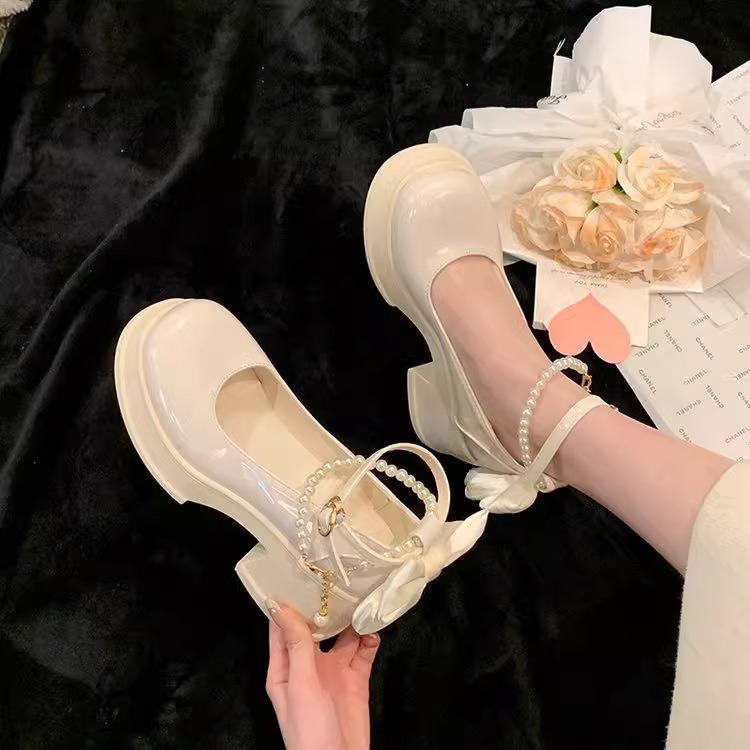 Baotou Women's 2025 Fairy Style High-Heeled Mary Jane Sandals for Summer.