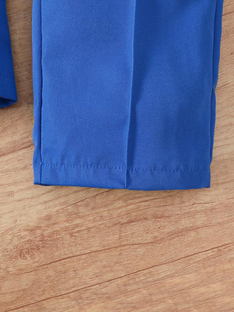 British Style Girls' V-Neck Suit Set: Includes Solid Base Layer & Trousers